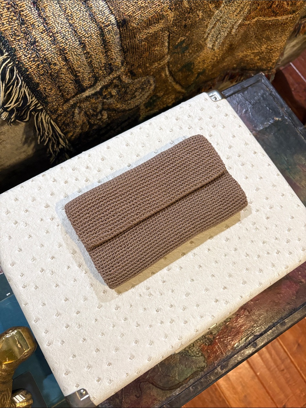 The Sak Brown Crochet Clutch Wallet
